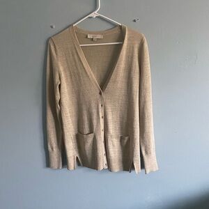 LOFT Women's Beige Cardigan Sweater